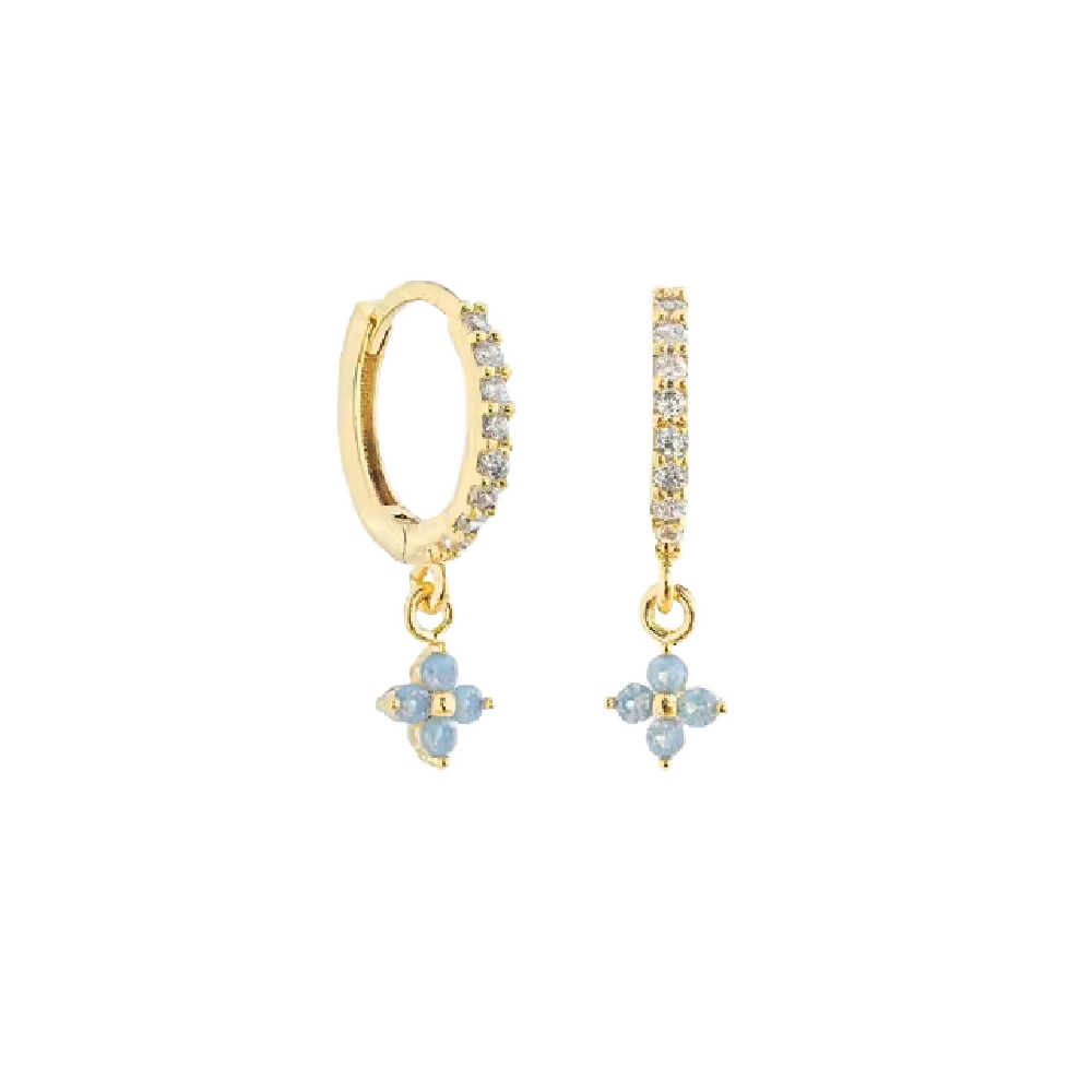 Periwinkle Peony Huggie Earrings