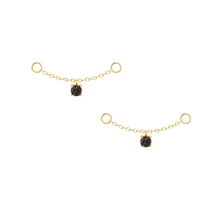 Load image into Gallery viewer, Black Fern Double Crystal Earrings - Terra Soleil