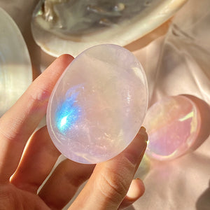 Angel Aura Rose Palm Stone