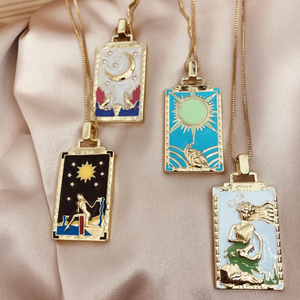 The Pink Moon Tarot Card Necklace