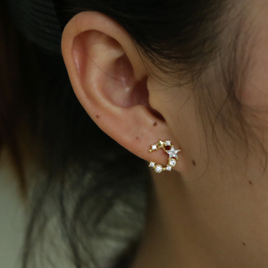 The Pearl Moon Stud Earrings - Terra Soleil