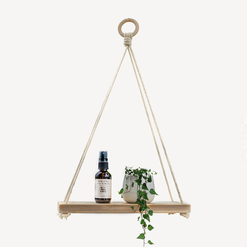 macrame hoop wood wall shelf bohemian minimalist modern home decor