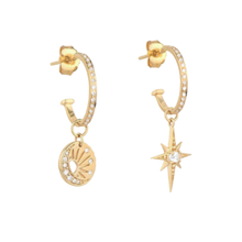 Load image into Gallery viewer, Star &amp; Moon Charm Earrings - Terra Soleil