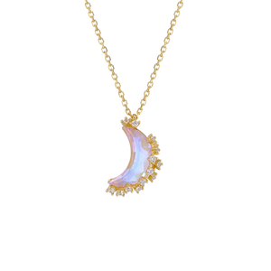 Moonstone Crescent Necklace