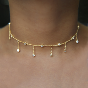 Lunar Drop Choker Necklace