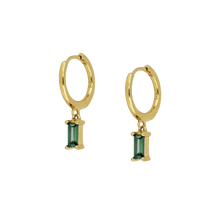 Load image into Gallery viewer, Gemma Green Huggie Earrings