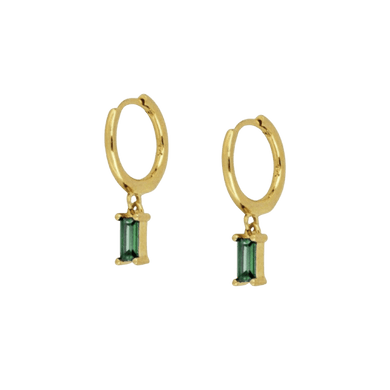 Gemma Green Huggie Earrings