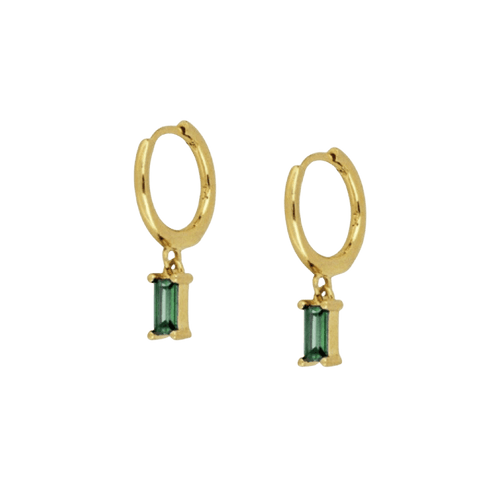 Gemma Green Huggie Earrings