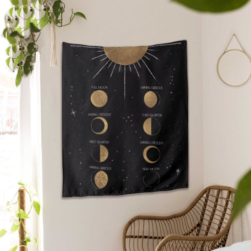 Moon Phase Calendar Tapestry - Terra Soleil