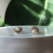 Load image into Gallery viewer, Crescent Opal Stud Earrings - Terra Soleil