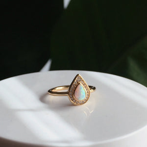 The Starlight Teardrop Opal Ring - Terra Soleil
