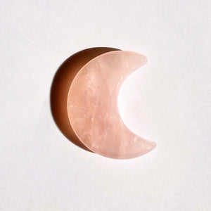 Rose Quartz Moon Palm Stone - Terra Soleil