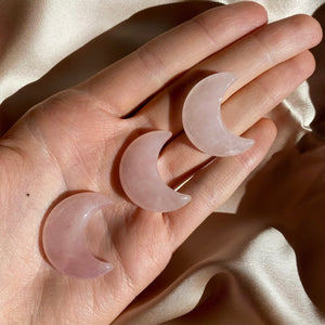 Rose Quartz Moon Palm Stone - Terra Soleil