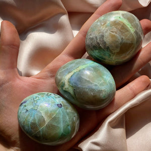 Green Moonstone Palm Stone