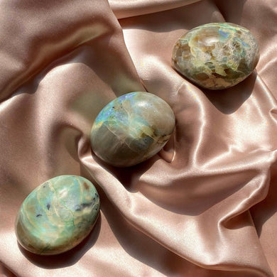 Green Moonstone Palm Stone