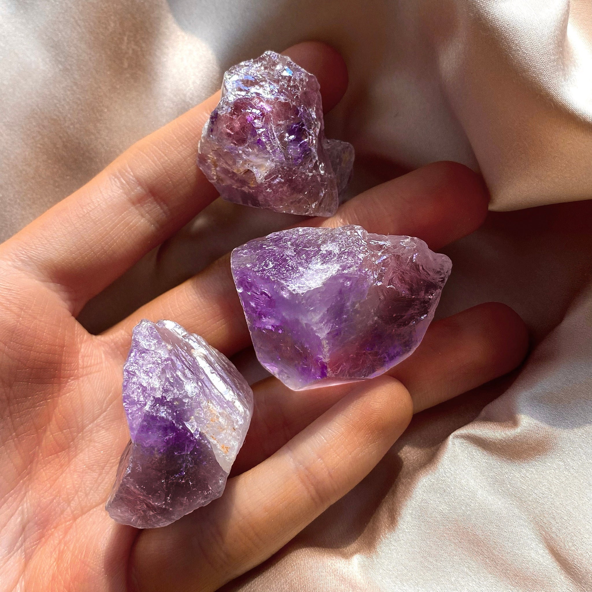 Deep Purple Natural Amethyst Crystal Clusters from Uruguay, Raw Geode Quartz