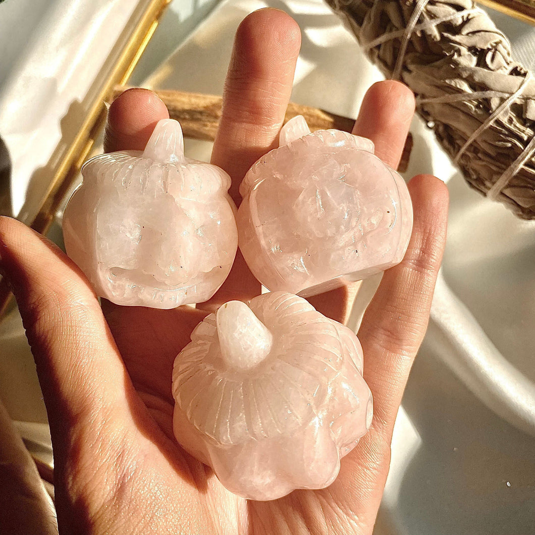 Rose Quartz Pumpkin Crystal