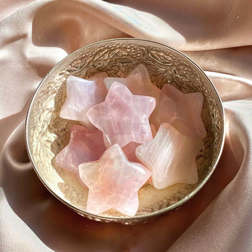 Rose Quartz Star Palm Stone