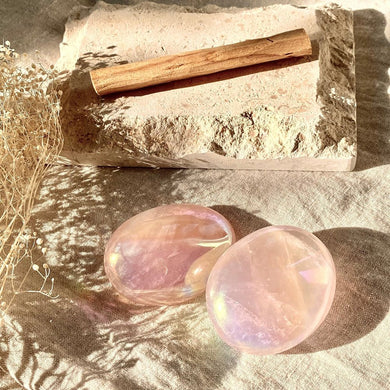 Angel Aura Rose Palm Stone