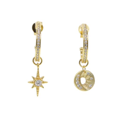 Star & Moon Charm Earrings - Terra Soleil