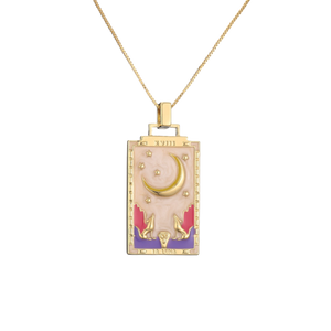 The Pink Moon Tarot Card Necklace