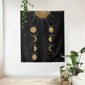 Moon Phase Calendar Tapestry - Terra Soleil