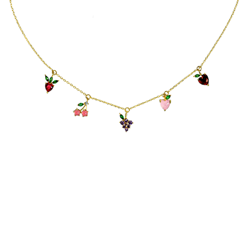 Multi Fruit Charm Necklace