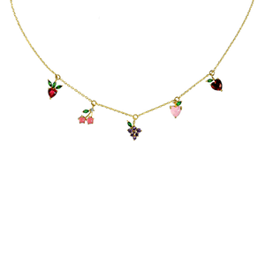 Multi Fruit Charm Necklace