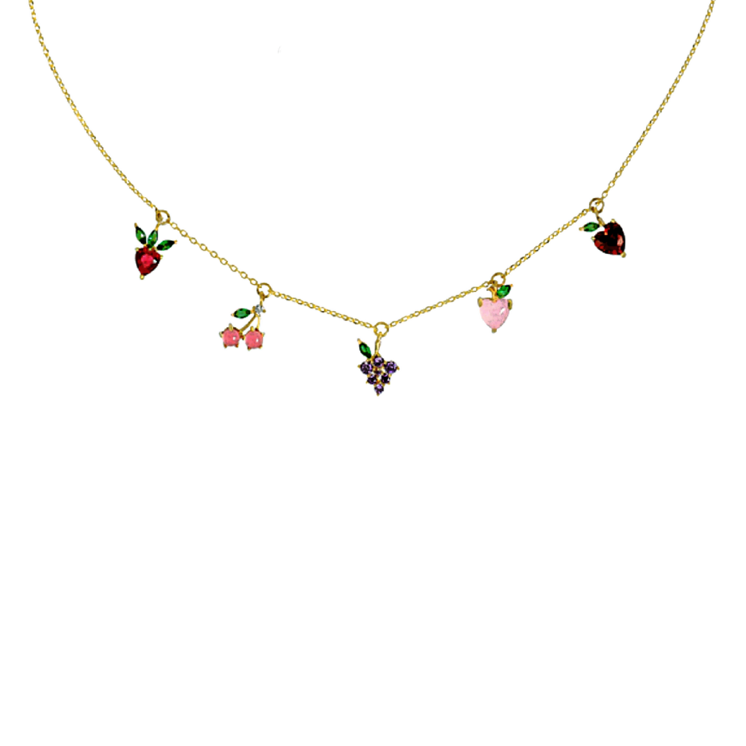 Multi Fruit Charm Necklace