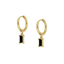Load image into Gallery viewer, Gemma Black Huggie Earrings