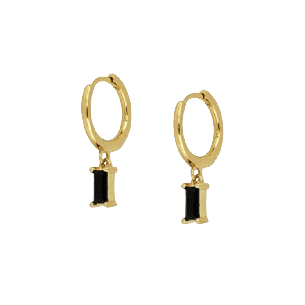 Gemma Black Huggie Earrings