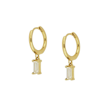 Load image into Gallery viewer, Gemma Green Huggie Earrings