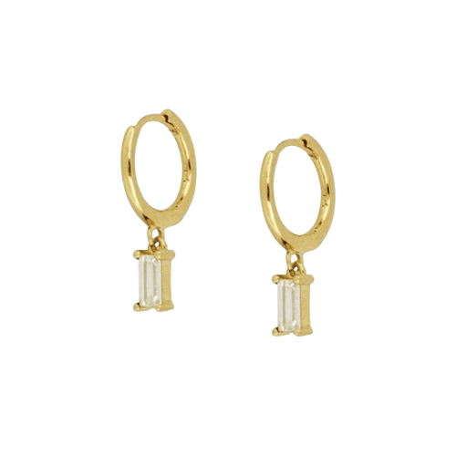 Gemma Clear Huggie Earrings