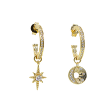 Load image into Gallery viewer, Star &amp; Moon Charm Earrings - Terra Soleil