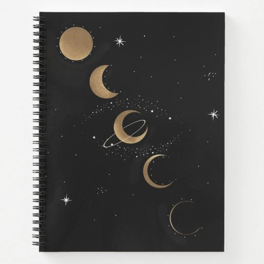 Phases of the Moon Spiral Notebook - Terra Soleil